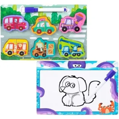 Puzzle drewniane 2w1 z tablic� Merkpol