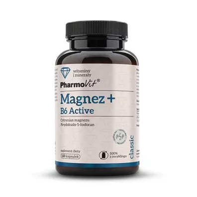 Pharmovit Magnez z witamin� B6 activ bezglutenowy - suplement diety 120 kaps.