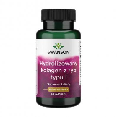 Swanson, Usa Hydrolizowany kolagen z ryb typu I 400 mg Suplement diety 60 kaps.