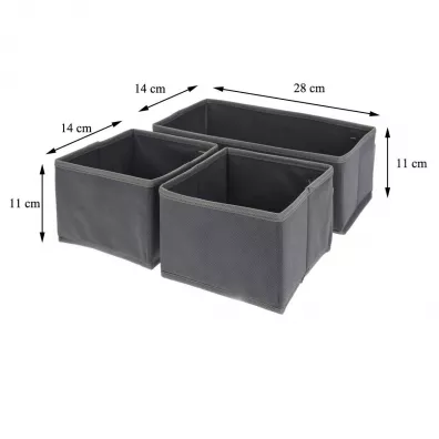 H&S Decoration Organizer tekstylny do szuflady 3-elementowy