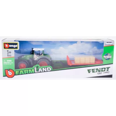 Bburago model tractor with trailer fendt 1050 with bale 10cm