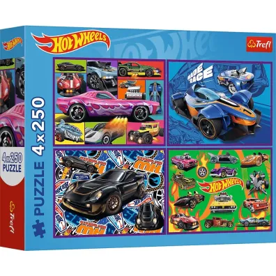 Puzzle 4x250 el. Wy�cigowe auta Trefl