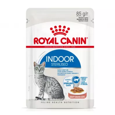 Royal Canin Indoor sterilised - karma mokra w sosie dla kot�w doros�ych, niewychodz�cych sterylizowanych 85 g
