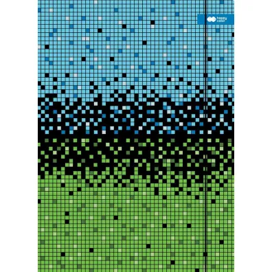Teczka kartonowa z gumk�, PIXI, niebiesko-zielona, 24x31cm, Happy Color