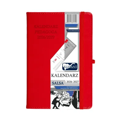 Kalendarz pedagoga 2026/2027 Salsa A5 tygodniowy czerwony