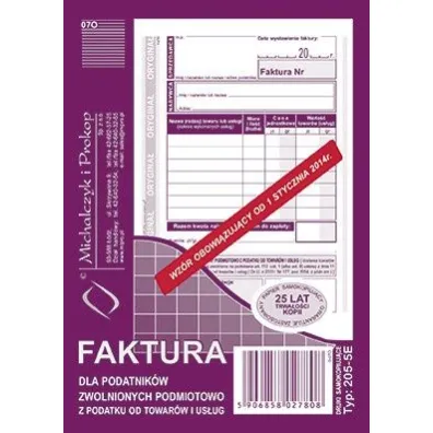 Michalczyk i Prokop Druk Faktura Zwolnienie z podatku VAT A6