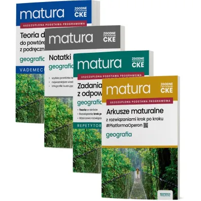 Pakiet Matura 2026. Geografia. Zakres rozszerzony: Teoria do matury. Vademecum, Notatki maturalne, Zadania maturalne z odpowiedziami. Repetytorium, Arkusze maturalne z rozwi�zaniami krok po kroku