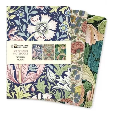 Flame Tree Zestaw 3 notatnik�w MIDI William Morris Li�cie i..