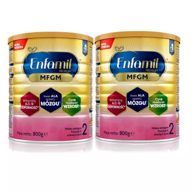 Enfamil Premium 2 MFGM Mleko nast�pne dla niemowl�t powy�ej 6. miesi�ca Zestaw 2 x 800 g