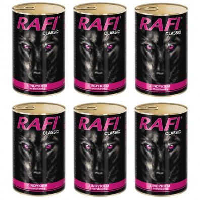 Rafi Classic Karma mokra dla psw z indykiem i marchewk Zestaw 6 x 1240 g