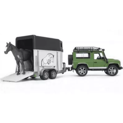 Land Rover z przyczep� dla konia i figurk� konia