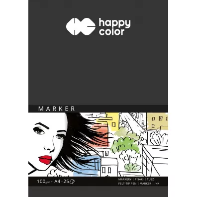 Happy Color Blok do marker�w ART, bia�y, A4, 100g, 25 arkuszy 100 g 25 kartek