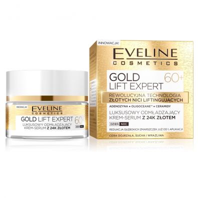 Eveline Cosmetics Gold Lift Expert 60+ luksusowy odmadzajcy krem-serum z 24k zotem dzie/noc 50 ml