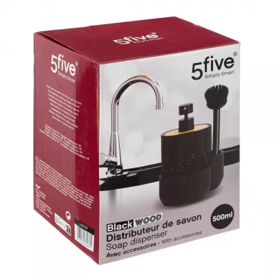 5five Simply Smart Dozownik na pyn z gabk Blackwood 500 ml