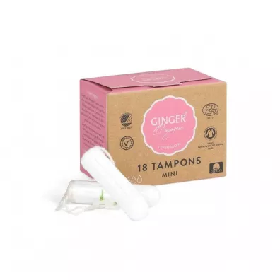 Ginger Organic Tampons tampony organiczne bez aplikatora Mini 18 szt.