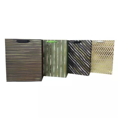 incood. Torba prezentowa 26x32 pasy, granat, ziele mix