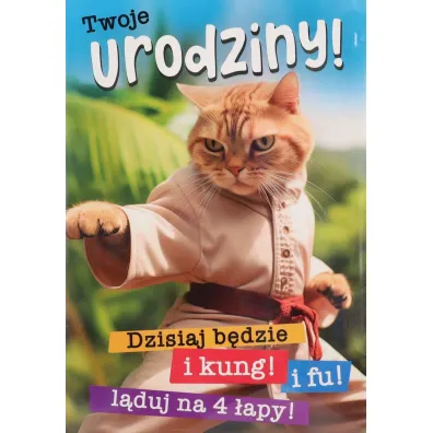 Karnet okazjonalny B6 z kopert� Urodziny PAN DRAGON KB6HOLO-09