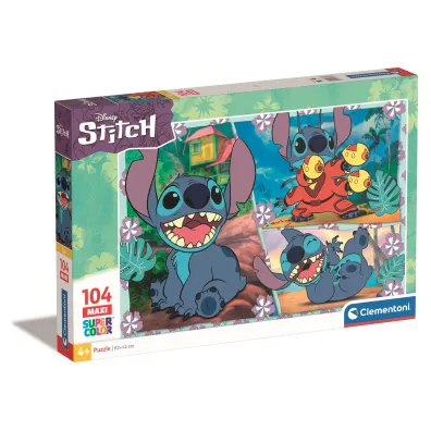 Puzzle 104 el. Maxi SuperColor. Stitch Clementoni