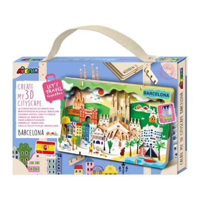 Puzzle drewniane 3D - Stw�rz pejza� miejski Barcelona Avenir