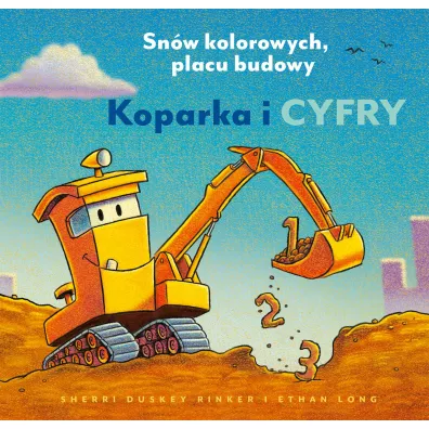 Koparka i cyfry. Sn�w kolorowych, placu budowy