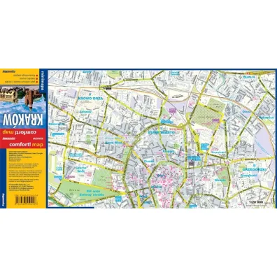Krak�w plan centrum 1:20 000 laminat mini 2023