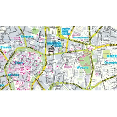 Krak�w plan centrum 1:20 000 laminat mini 2023