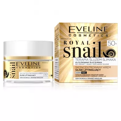 Eveline Cosmetics Royal Snail 50+ skoncentrowany krem silnie liftingujcy na dzie i na noc 50 ml