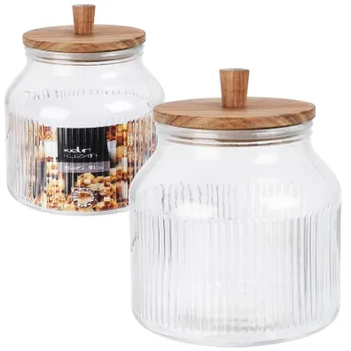 Excellent Houseware Soik do przechowywania szklany 2.2 l