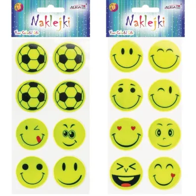 Aliga Naklejki odblaskowe 4cm 8 szt MIX