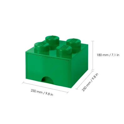 Szuflada klocek LEGO Brick 4 Zielona