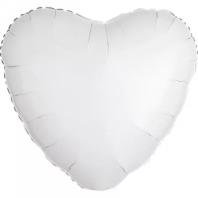 Amscan Balon foliowy metalik bia�y serce 43cm