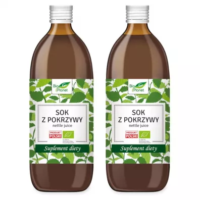 Bio Planet Sok z pokrzywy - suplement diety Zestaw 2 x 500 ml Bio