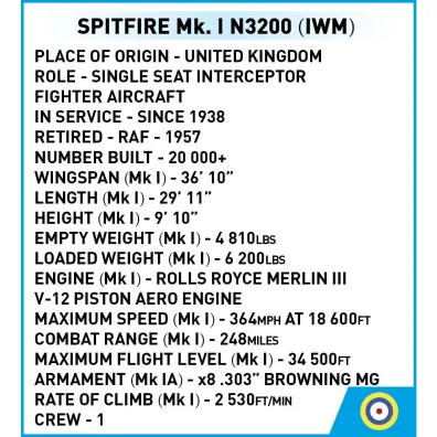 Historical collection wwii HC Spitfire Mk. I N3200