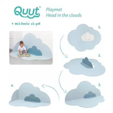 Quut Mata do zabawy piankowa pod�ogowa du�a Chmurka Playmat Dusty Blue