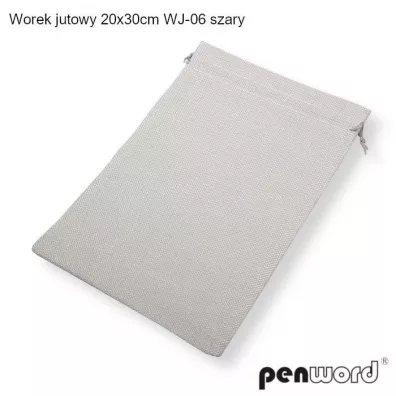 Penword Woreczek jutowy szary 30x20cm