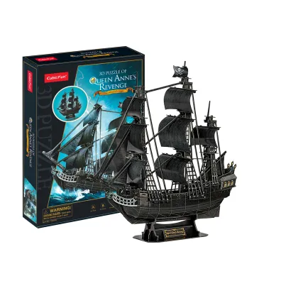 Puzzle 3D 155 el. Okr�t piracki Zamsta Kr�lowej Anny Cubic Fun
