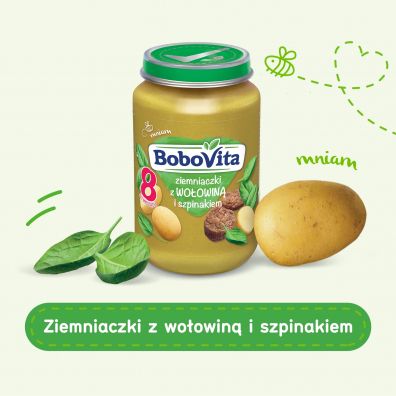 BoboVita Ziemniaczki z woowin i szpinakiem po 8 miesicu zestaw 6 x 190 g