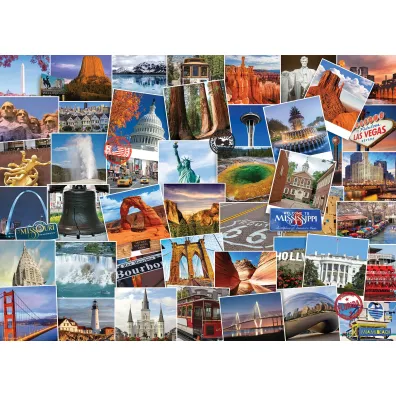 Puzzle 1000 el. Globetrotter - USA Eurographics