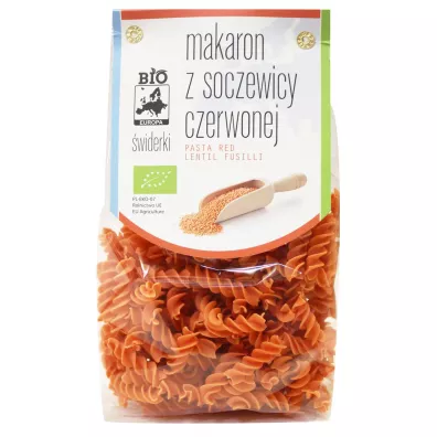 Bio Kontynenty Makaron z soczewicy czerwonej widerki 250 g Bio