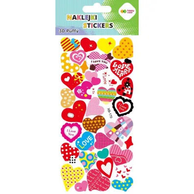 Happy Color Naklejki 3D PUFFY-Love Hearts 9.5x22 cm
