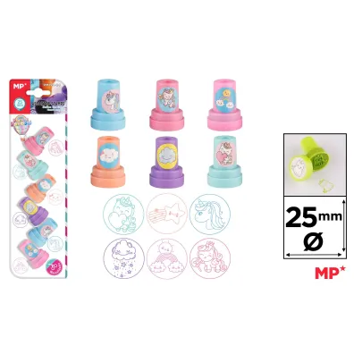 Main paper Stempelki MP Unicorn & Rainbow dla dzieci blister 6 sztuk