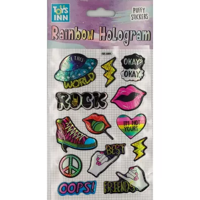 Stnux Naklejki rainbow hologram - Rock