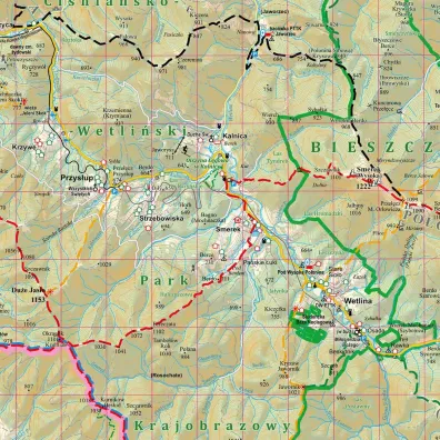 Puzzle 1000 el. Bieszczady mapa turystyczna ArtGlob
