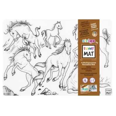 Strigo Funny Mat Transparent - Konie 48x33.5 cm