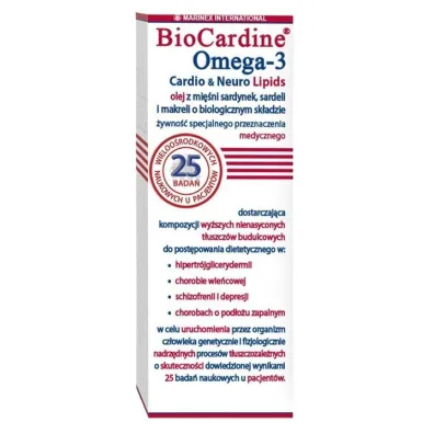 Marinex BioCardine Omega-3 Cardio & Neuro Lipids suplement diety 200 ml