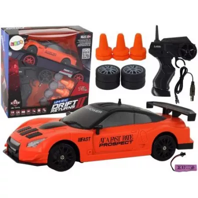 Autko sportowe R/C 1:24 wymienne ko�a pomara�czowe LeanToys