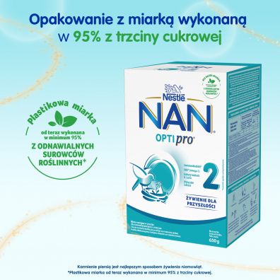 Nestle Nan Optipro 2 Mleko następne dla niemowląt po 6 miesiącu Zestaw 6 x 650 g