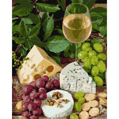 Ideyka Malowanie po numerach - Biae wino z serem 40x50cm