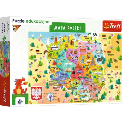 Puzzle edukacyjne 54 el. Mapa Polski Trefl