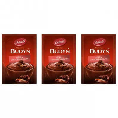 Delecta Budy� Premium o smaku trufla i belgijska czekolada zestaw 3 x 47 g